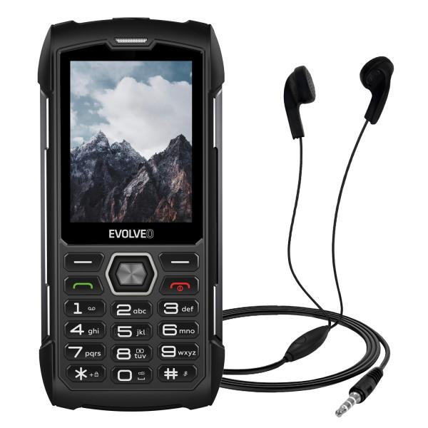 EVOLVEO StrongPhone H1, IP68 odolný Dual SIM telefón, 2, 8" LCD, 5000mAh, Powerbanka, čierno-sivý 
