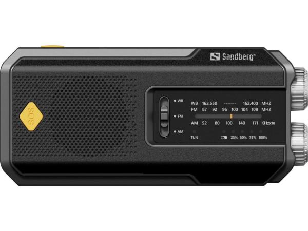 Sandberg Surviovor All-in-1 2000 mAh, FM/ AM rádio s ďalšími funkciami, čierna 