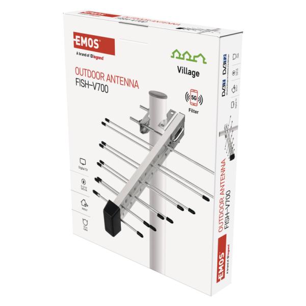 EMOS DVB-T anténa FISH-V700, 5G filter, 470-698MHz 