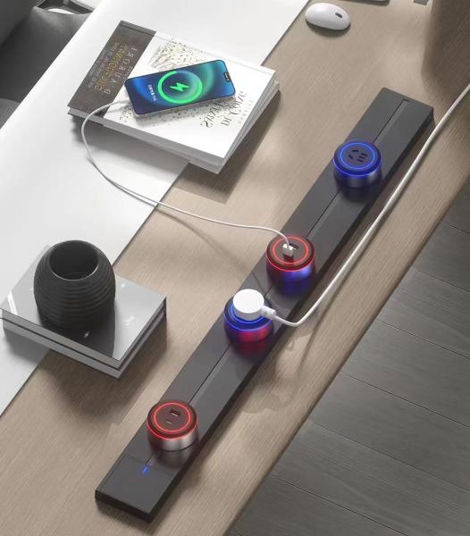 Zásuvkový modul Viking A30SB, strieborno-čierna/ výstupy - 1xAC/ výkon až 2500W/ 230V, 16A, 50Hz/ Zásuvka typ 