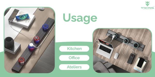 Zásuvkový modul Viking A50S, strieborná/ výstupy - 1xUSB-A/ výkon až 2500W/ 230V, 16A, 50Hz 