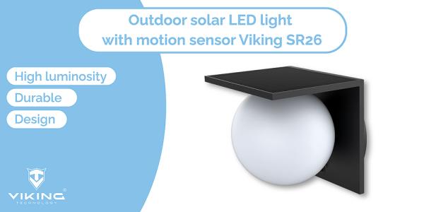 Vonkajšie solárne LED svetlo Viking SR26/ 1000 lm/ 4 režimy/ IP54/ denná biela 