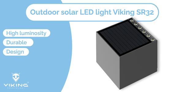 Vonkajšie solárne LED svetlo Viking SR32/ 700 lm/ IP54/ 4 režimy/ denná biela 