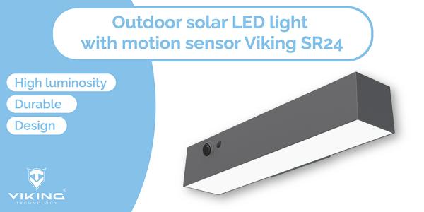 Vonkajšie solárne LED svetlo Viking SR24/ Pohybový senzor/ 1000 lm/ 4 režimy/ IP54/ denná biela 