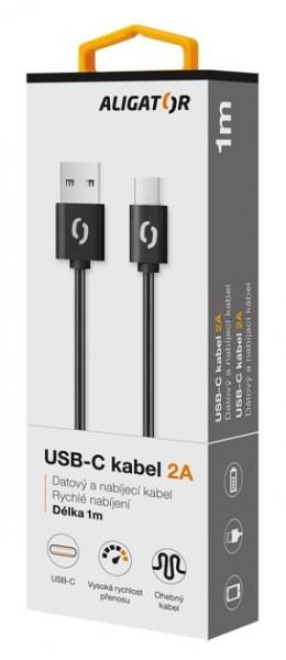 ALIGATOR Dátový kábel 2A, USB-C čierny 