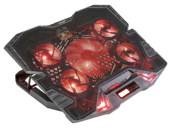 EVOLVEO Ania 5R, chladiaca podložka pre notebook, 5x ventilátor, červené podsvietenie