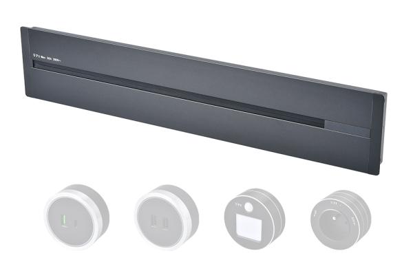 Zásuvková lišta - zápustná Viking LZ40G/ 230V, 50Hz/ 40cm dĺžka/ sivá/ až 5 modulov/ IP20/ hliník/ zápustná