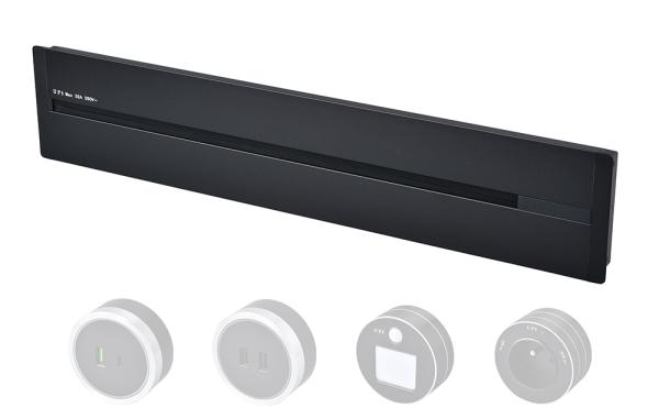 Zásuvková lišta - zápustná Viking LZ40B/ 230V, 50Hz/ 40cm dĺžka/ čierna/ až 5 modulov/ IP20/ hliník/ zápustná
