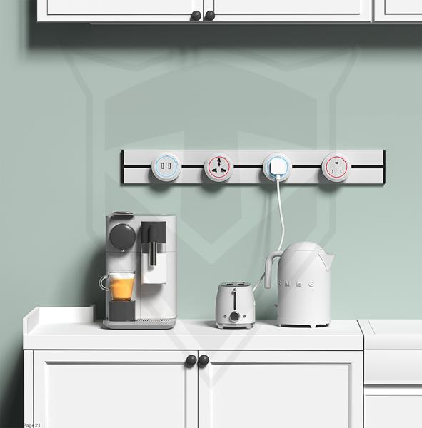 Zásuvkový modul Viking A60SB, strieborno-čierna/ výstupy - 1xUSB-A, 1xUSB-C/ výkon až 2500W/ 230V, 16A, 50Hz 