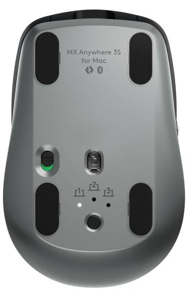 LOGITECH MX Anywhere 3S/ Kancelárska/ Laserová/ Pre pravákov/ 8 000 DPI/ USB+BT/ Grafitová 