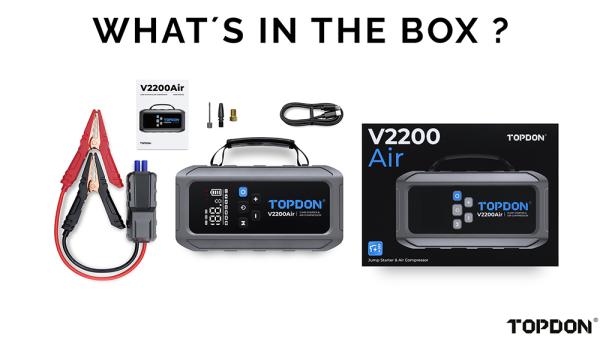 TOPDON Car Jump Starter JumpSurge V2200air/ 12000mAh/ max výstupný prúd 2200A/ 4-150PSI 