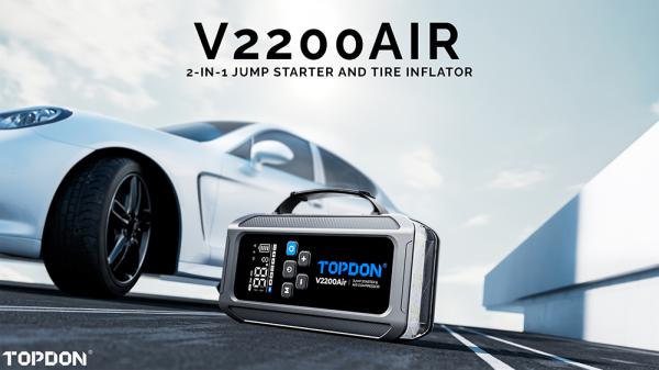 TOPDON Car Jump Starter JumpSurge V2200air/ 12000mAh/ max výstupný prúd 2200A/ 4-150PSI 