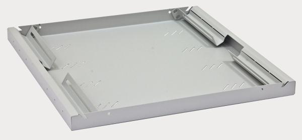 19" polica A4 perforovaná 1U/ 650mm, max.80kg sivá 