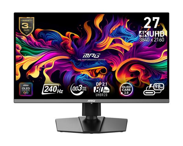 MSI MPG/ 272URX/ 26, 5"/ QD-OLED/ 4K UHD/ 240Hz/ 0, 03ms/ Čierna/ 3R 