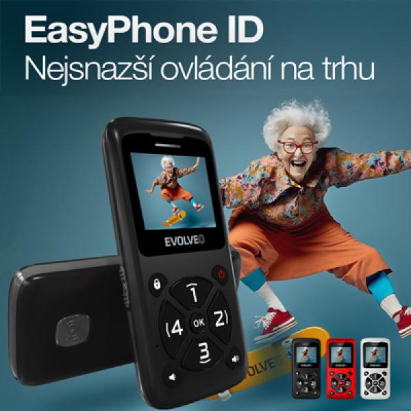EVOLVEO EasyPhone ID, mobilný telefón pre seniorov, biela 