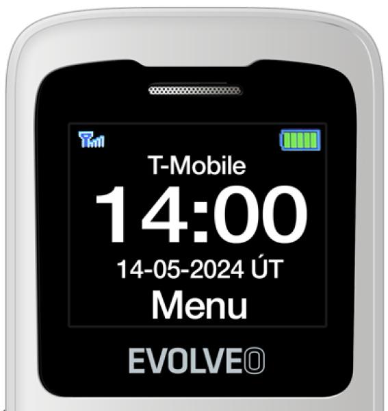 EVOLVEO EasyPhone ID, mobilný telefón pre seniorov, biela 
