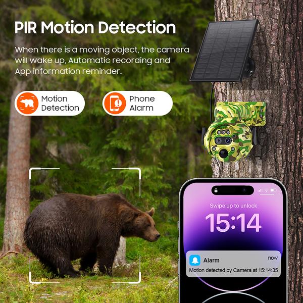 Solárna kamera Viking HDs04 4G sivá/ 2304x1296/ PIR detekcia/ pohybový senzor/ 7800mAh 