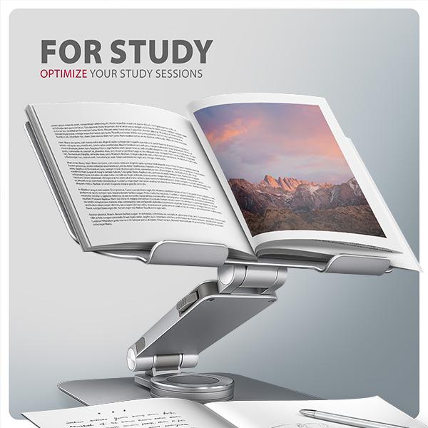 AXAGON STND-LR hliníkový stojan na notebook 10"-17.3" nastaviteľná výška a uhol, otočný, šedý 