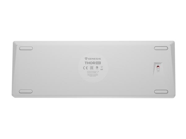 Genesis herná klávesnica THOR 660 G2/ Gateron Brown/ USB+BT/ US layout/ Biela 