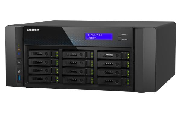 QNAP TS-h1277AFX-R7-32G (Ryzen 7 5, 5 GHz, ZFS, 32 GB DDR5 ECC RAM, 12 x 2, 5" SATA, 2 x 2, 5 GbE, 2 x 10 GbE) 