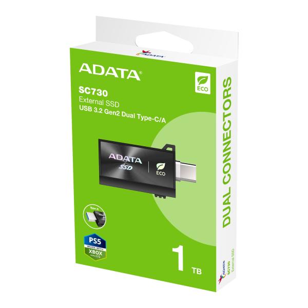 ADATA SC730/ 1TB/ SSD/ Externá/ Čierna/ 5R 