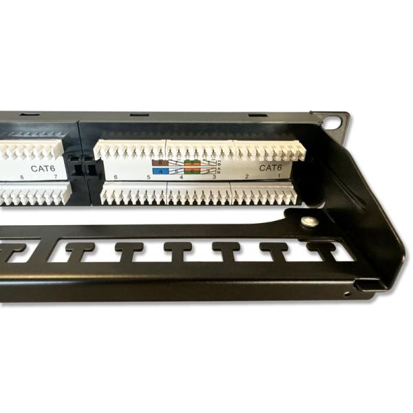 DATACOM Patch panel 19" UTP 24 port CAT6 DUAL 1U BK (4x6p) VL 