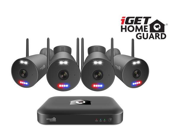 iGET HGNVK109104 - kamerový WiFi set, 3K rozlíšenie, 10CH NVR + 4x kamera so zvukom, IR + LED, CZ app 