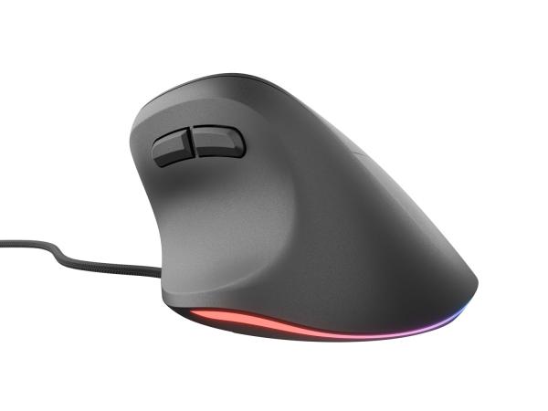 Vertikálna myš Natec CRAKE 2 PRO/ Vertikálna/ Optická/ Pre pravákov/ 12 400 DPI/ Drôtové USB-A/ Čierna 