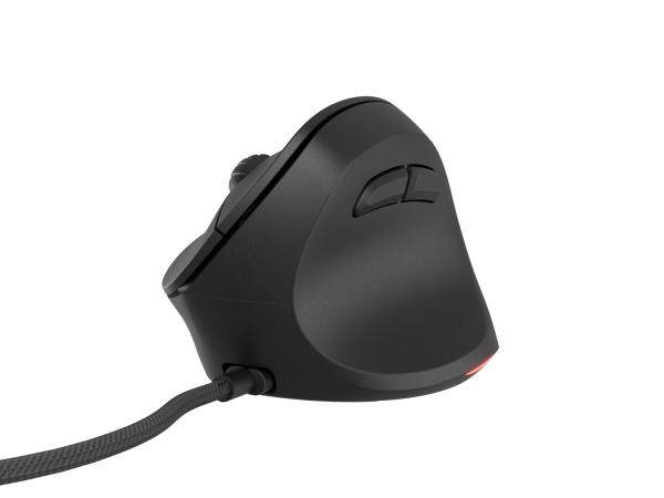 Vertikálna myš Natec CRAKE 2 PRO/ Vertikálna/ Optická/ Pre pravákov/ 12 400 DPI/ Drôtové USB-A/ Čierna 