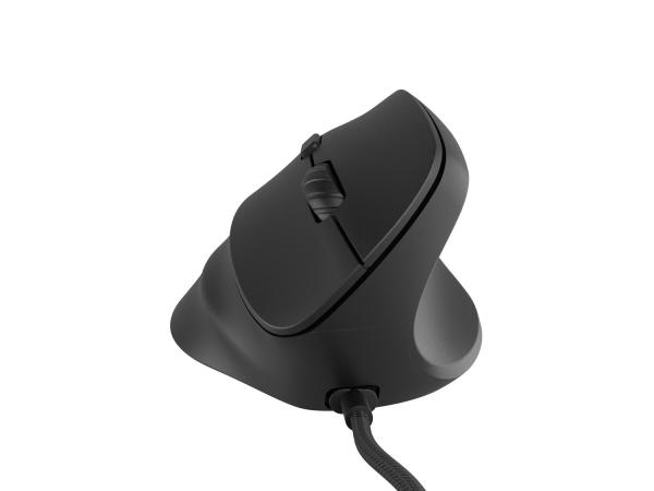 Vertikálna myš Natec CRAKE 2 PRO/ Vertikálna/ Optická/ Pre pravákov/ 12 400 DPI/ Drôtové USB-A/ Čierna 