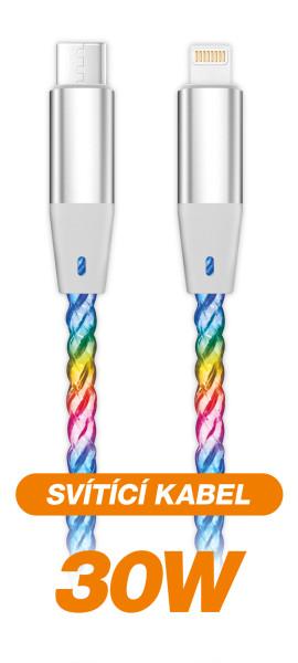 ALIGATOR Dátový kábel LIGHT 3A, 30W USB-C/ Lightning 0, 5m 