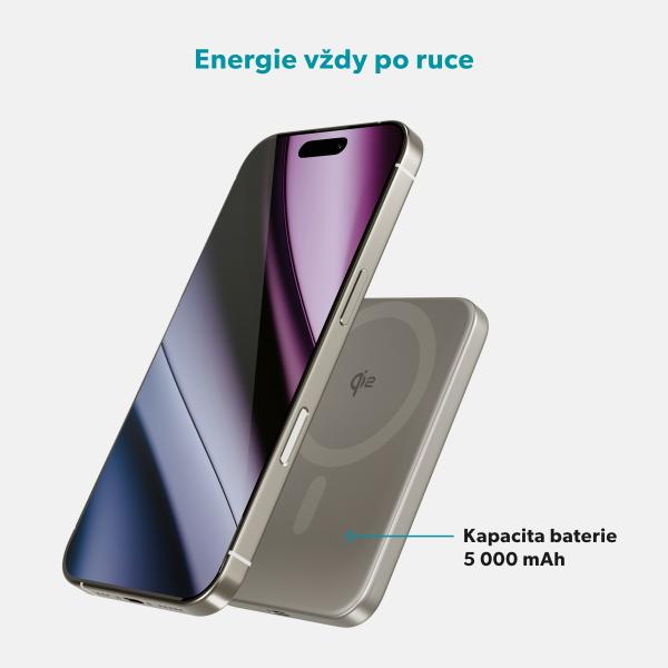 Epico Qi2 5000mAh Alu Mag+ PowerBanka EM51-titán 