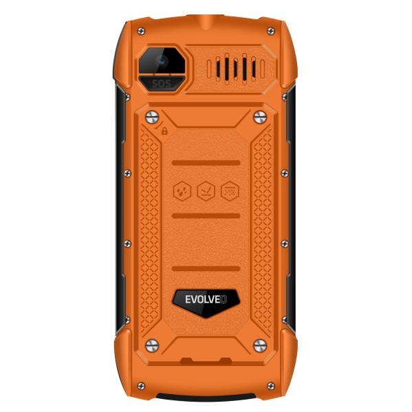 EVOLVEO StrongPhone H1, IP68 odolný Dual SIM telefón, 2, 8" LCD, 5000mAh, Powerbanka, oranžový 