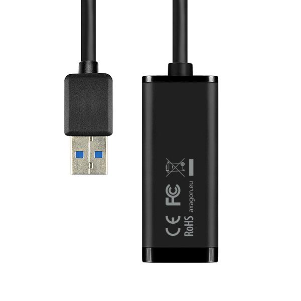 AXAGON ADE-SR, USB-A 3.2 Gen 1 - Gigabit Ethernet sieťová karta, auto inštal, čierna 