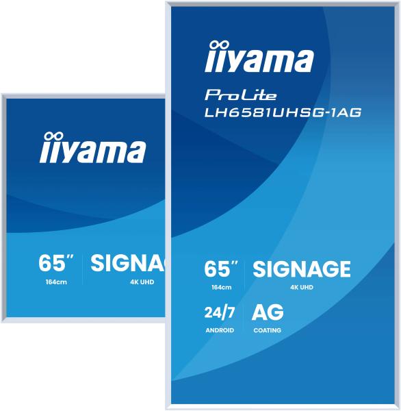 65" iiyama LH6581UHSG-1AG:VA, 4K UHD, frame 