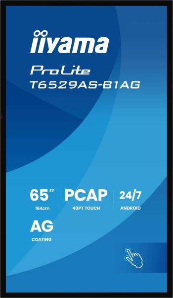 65" iiyama T6529AS-B1AG: IPS, 4K UHD, Android, 24/ 7 
