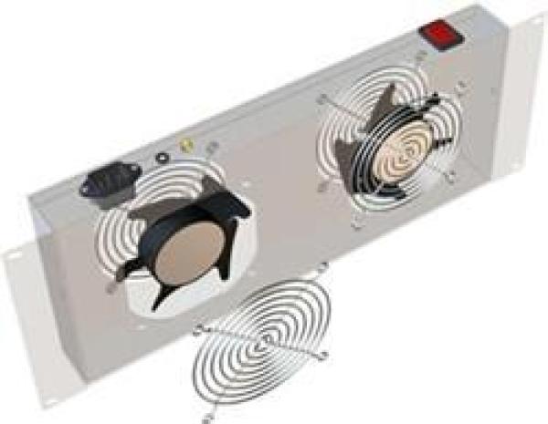 19" vert.vent.j.2xVent.-220V/ 46W termost.4U čierna