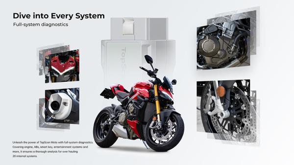 TOPDON diagnostické zariadenie TopScan Moto/ Bluetooth/ iOS/ Android/ Detekcia softvéru a hardvéru chýb 