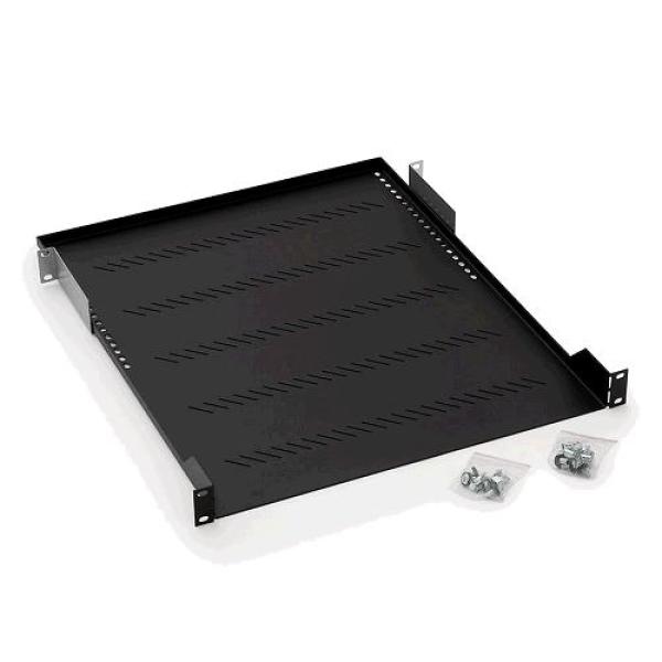 19" polica A1 s perforáciou 850mm, max.40kg čierna