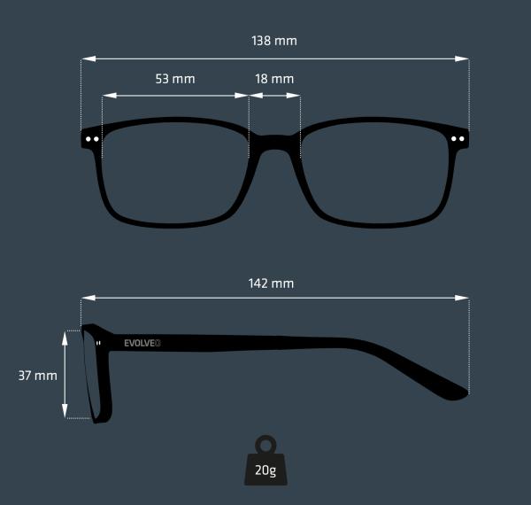 EVOLVEO BlueBlock60, PC okuliare, blokácia modrého svetla 60%, nedioptrické, čierne 