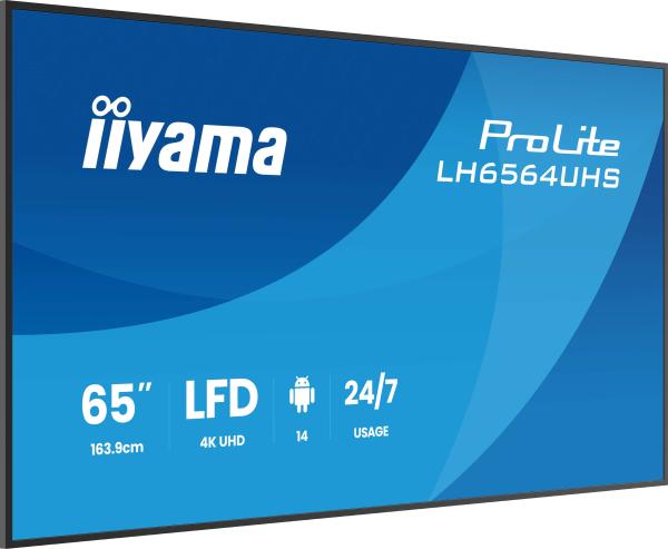 65" iiyama LH6564UHS-B1AG:VA, 4K UHD, Android, 24/ 7 