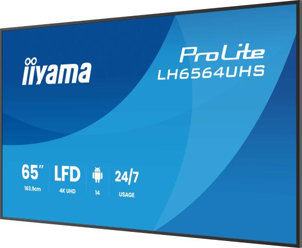 65" iiyama LH6564UHS-B1AG:VA, 4K UHD, Android, 24/ 7 