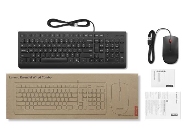 Lenovo Essential Wired Keyboard a myš A1 US sE 