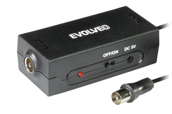 EVOLVEO Amp 1, anténny zosilňovač FM/ DAB+/ DVB-T2, filter LTE, 4G, 5G 