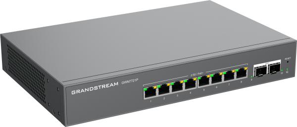 Grandstream GWN7721P L2 Lite managed switch, 8x 2.5GbE RJ45, 2x 10G SFP+, PoE/ PoE+ 