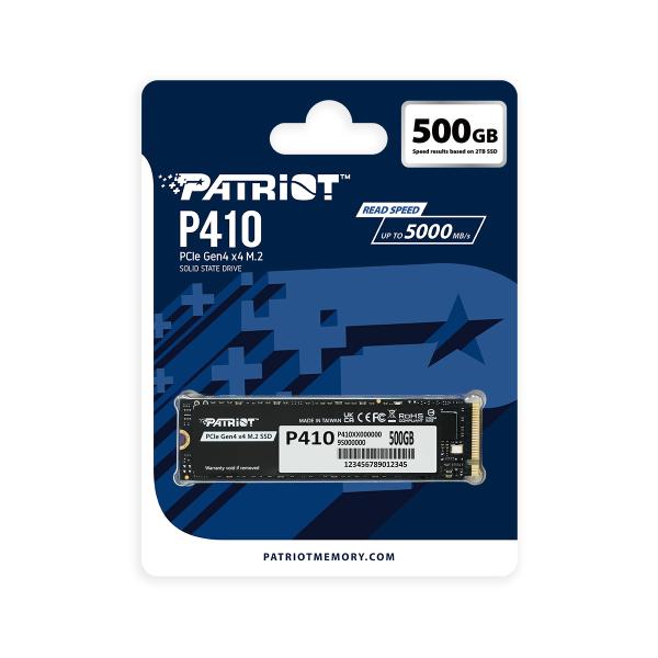 PATRIOT P410/ 500GB/ SSD/ M.2 NVMe/ 5R 