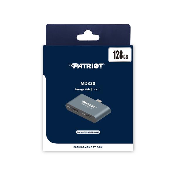 128GB Patriot HUB + úložisko MD300 USB-C+ HDMI 