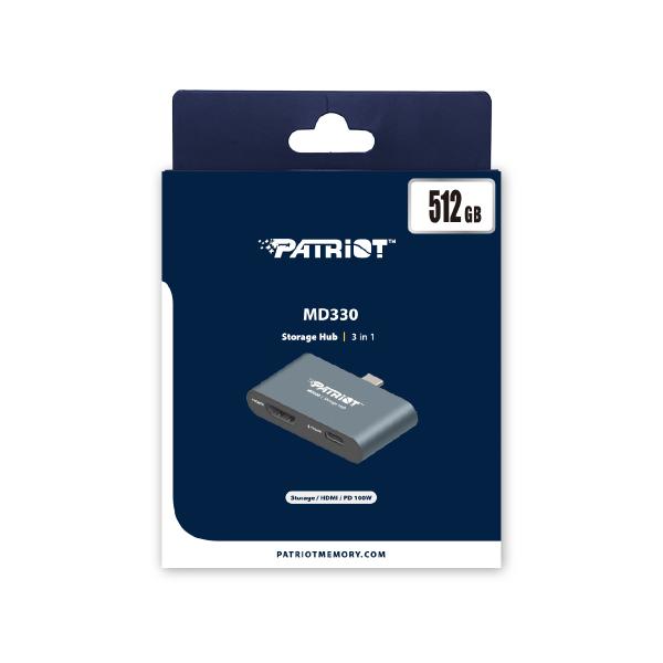 512GB Patriot HUB + úložisko MD300 USB-C+ HDMI 