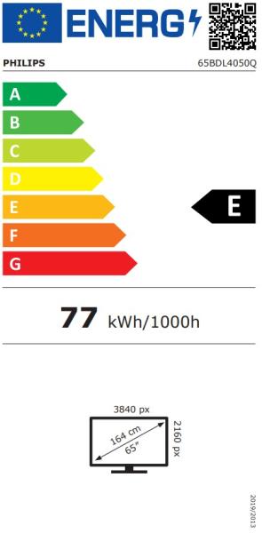 65" D- LED Philips 65BDL4050Q-UHD, 500cd, AN, 24/ 7 