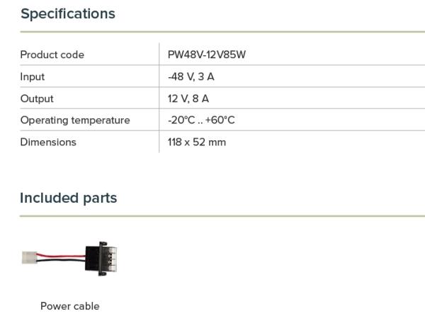 Modulárny napája. zdroj 48V pre CCR, výstup 12V, 8A 